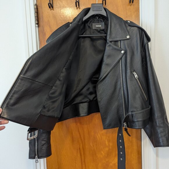 Mackage Xenia Cropped Leather Jacket (XL) - Picture 2 of 16